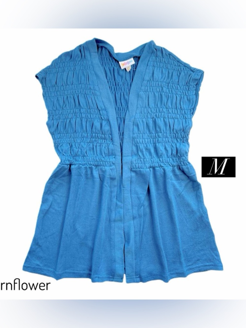 Blue Kaylin Open Front Cardigan